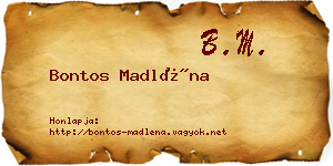 Bontos Madléna névjegykártya